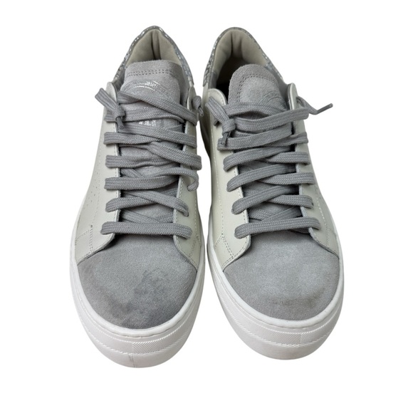 P448 Thea Platform Sneaker Women’s Size EU 40 9.5 Leather Grey White New WOBox - Picture 2 of 14